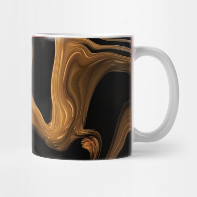 Soft Golden Flow - Digital Liquid Paint Swirls by GenAumonier